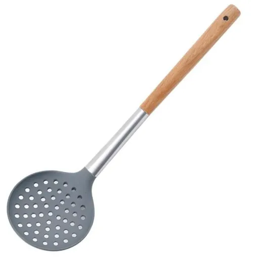 Cooking Tools Set Mini Silicone Turner Slotted Skimmer Spatula with Wooden Handle Cookware Kitchen Utensil
