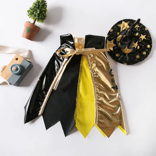 Pet Cape Halloween Cat Dog Adjustable Cloth Colorblock Cloak Free size