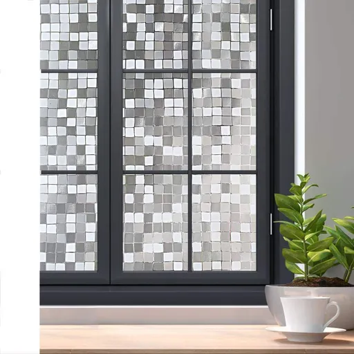 Window Privacy Film 3D Decorative Stained Glass Window Film Non-Adhesive Removable Window Sticker Static Cling Window Vinyl