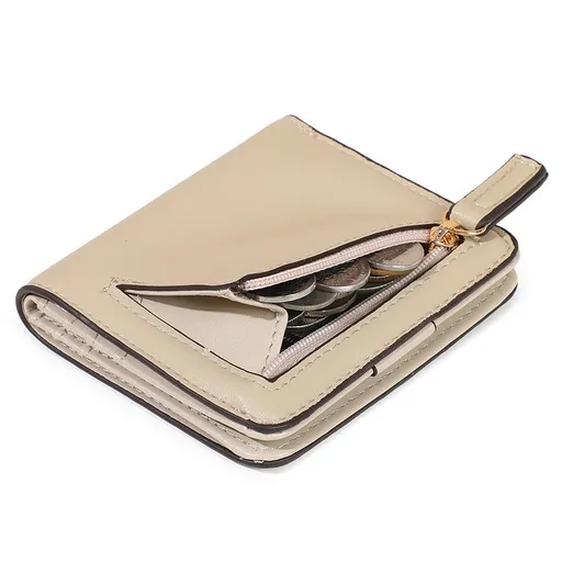 Slim PU Coin Purse, Women's Short Wallet, RFID Blocking Wallet, Minimalist Wallet, Ultra-thin Wallet, Australian Women's Wallet, Card Holder, Coin Purse - Khaki - Size 2PCS