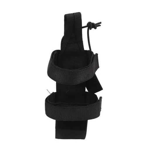 Nylon Water Bottle Holder Bag Portable Bottle Carrier with Backpack Attachment for Hiking Camping Fishing Cycling Outdoor Sports - Black