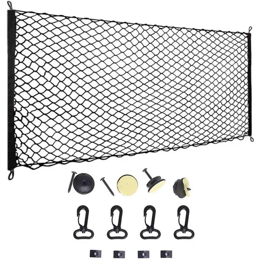 Car Luggage Net, Elastic Nylon Trunk Net Protective Net Multifunction Partition Net for Pet Trunk Storage Dogs, 115 x 60cm