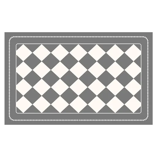 Grey Checkered Design Loofah Texture Shower Mat (50x80cm) - Non-Slip PVC Bathroom Floor Mat, Quick-Draining, Anti-Mould & Massage Pad