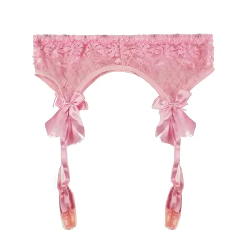 House Of Dasein Lace Top Stockings Garter Belt Erotic Lingerie Bdsm Fetish - Pink - Garters