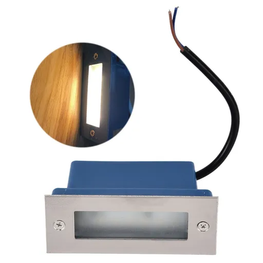 Step Lights Waterproof Stainless Steel Rectangle Landscape Staircase Lights for Indoor Outdoor 110‑220V