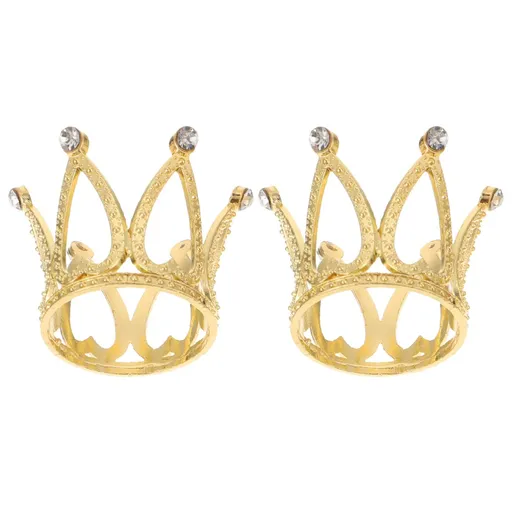 2Pcs Zinc Alloy Crystal Ball Stand, Crown Shaped Crystal Ball Display Base Stand, Attractive Ball Display Base Stand for Natural