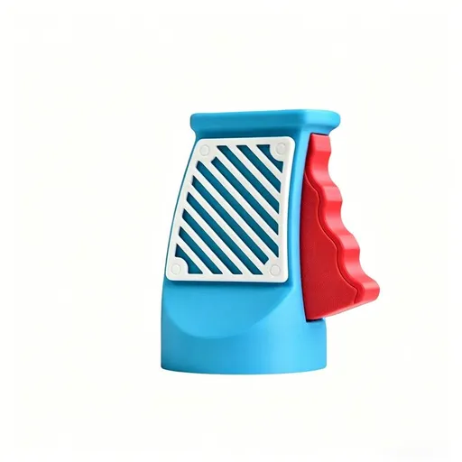 3D printed desktop ornament of a one-handed can opener, for beverages. Light blue