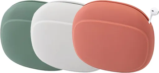 3 Pack Headphone Case Grey Red Green Portable Wireless Cable Storage Organizer for Mobile Phone Accessories