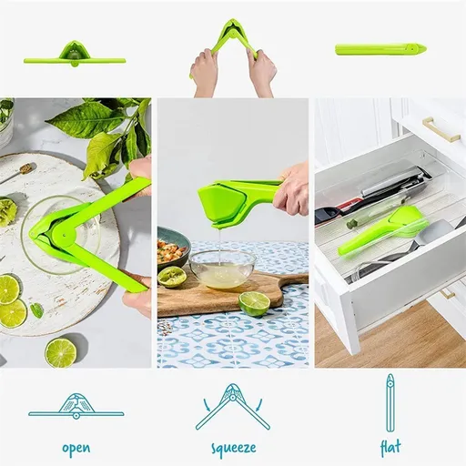3 Pcs Manual Citrus Juicer Easy-Squeeze Ergonomic Design Green Food-Grade PP