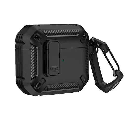 For Apple AirPods pro and pro2 Case Armor Earphone Heavy Duty Shockproof Cover - Black&Black For Airpods 3