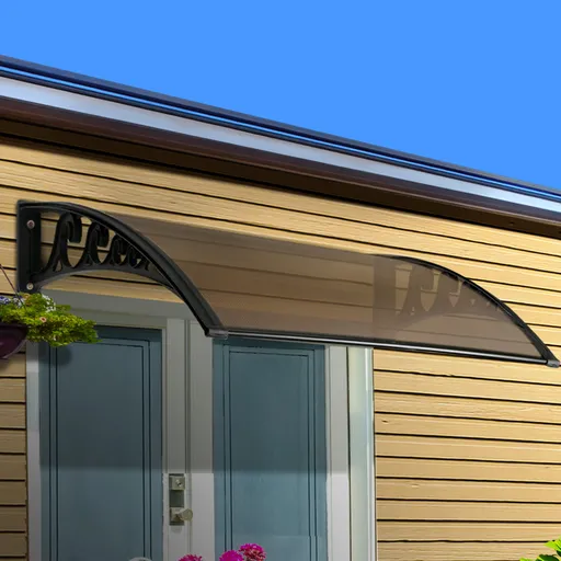Instahut Window Door Awning 1mx1.2m Brown