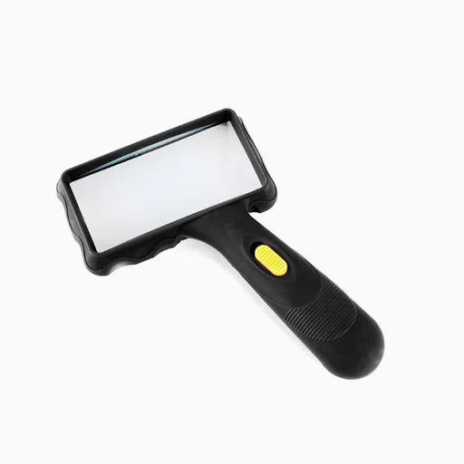 3X Hand-held Rectangular Magnifying Glass, LED Light Magnifier, Reading Magnifying Glass for Seniors, Low Vision, Macular Degeneration
