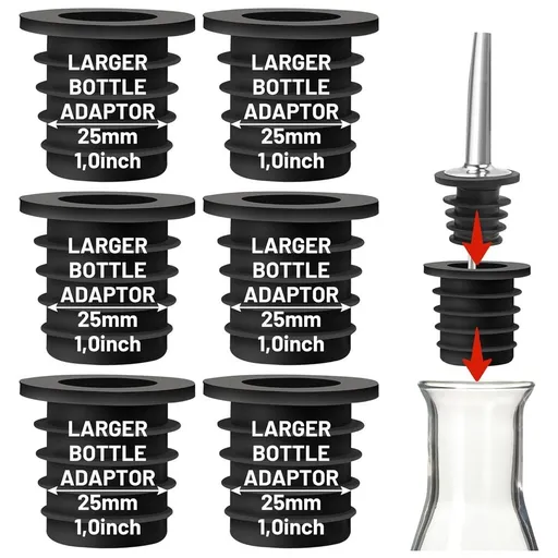 Promotion Liquor Pourer Adapters for Large Liquor Bottles and Olive Oil Bottles Up to 1inch/25mm Neck Bottle Regular Size Spout to Large Pouring Spout 7 Set