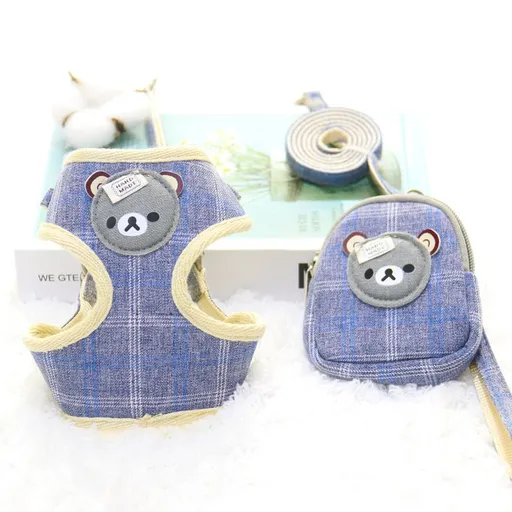Zichen Dog Leash Chest Strap with Snack Bag Dark Blue (Snack Bag) 3 Piece Set 1.5（M）