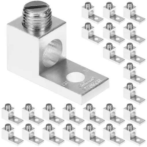 Aluminum Alloy Mechanical Lugs, 25Pcs High-Strength Terminal Mechanical Lug, Screw Size 5/16-24, Compatible with 14 AWG - 2/0 AWG Conductors