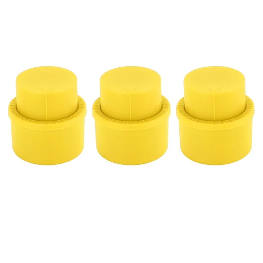 3pcs Soda Bottle Stopper Professional Press Type Sealing Reusable Beverage Bottle Covers for Soda Beverage Bottles Yellow