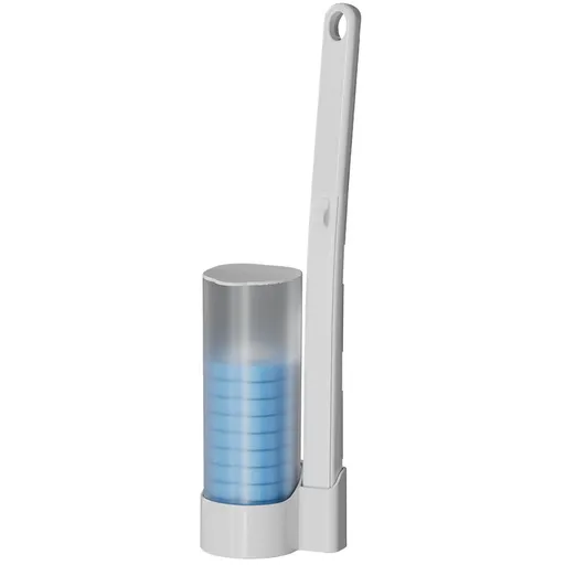 Replaceable Toilet Brush Head with Long Handle and Ventilated Holder for Deep Cleaning Bathrooms and Toilets, Ocean Blue, 40 x 10 cm