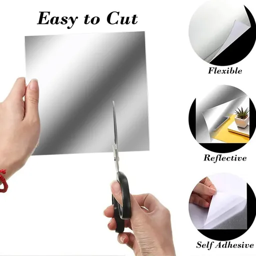 12 Pack Acrylic Mirror Stickers, 6 Inch Self Adhesive Non Glass Mirror Tiles for Living Rooms and DIY Wall Decor, 6 x 6 inches