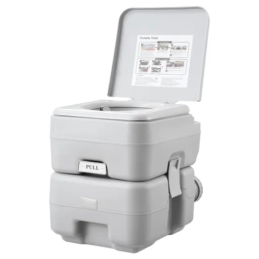 Portable Toilet for Camping, Porta Potty with Carry Bag, 5.3 Gal Waste Tank & 3.2 Gal Flush Tank, Push-Button Pressurized Flush Commode, Leak-proof and Odourless Travel Toilet for Camping Car