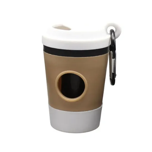 Pet Waste Bag Dispenser Portable Dog Poop Bag Holder Outdoor Cleaning Accessory - White