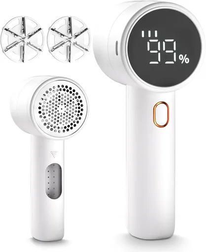 Lint Remover - Lint Remover for Cotton Fabrics - Rechargeable Lint Remover - Electric Portable Sweater Shaver - 3 Speed Settings - LED Digital Display - Removes lint from clothing, furniture, sweaters, couches and blankets.