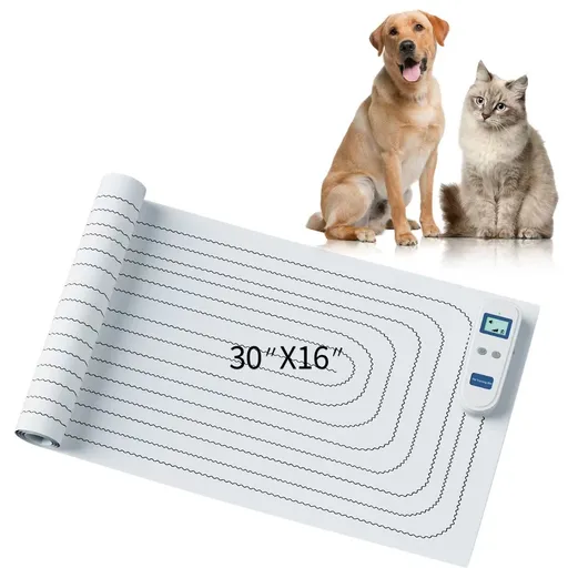 Static Pet Training Mat with Rechargeable Magnetic Controller for Cats and Dogs – Waterproof, Flexible, and Washable Indoor Deterrent Pad for Sofa, Bed, Couch, Kitchen Counter, and Doorway Area Restriction Training (30*16in)