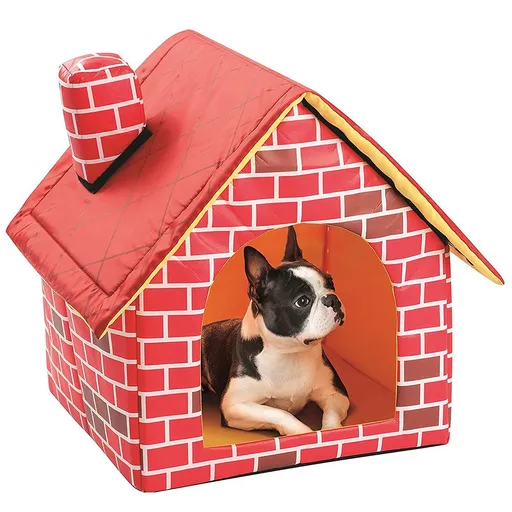 Portable Cat Puppy Home Red Brick Pet Dog House Warm And Cozy Cat Bed Dog Kennel House