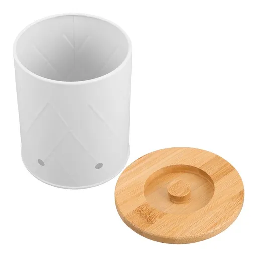 Potato Onion Storage Canister Kitchen Pantry Organizer Jar Vegetable Fresh Keeper Vegetable Storage Tin With Bamboo Lid And Aerating Holes
