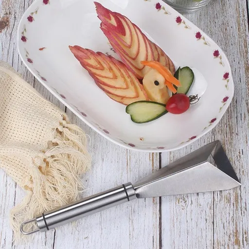 Fruit Carving Knife, Stainless Steel Antislip Channel Knife Tool, V Shape Fruit Carving Tool Kitchen Accessories, (1PCS)