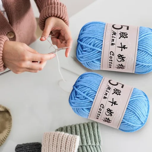 Cotton Yarn Soft Cotton Yarn for Crocheting and Knitting, 1.76 oz/50g Multicolor Crochet yarn for Crafts Home Decorations DIY Toys Knit Clothes Yarn, ( 356 Yard) W