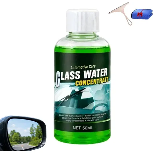 Automotive Glass Water Concentrate - Streak-Free Visibility, 6-in-1 Glass Water Concentrate, Car Windscreen Washer Fluid, Multi‑Use for Car Windows, Mirrors & Screens