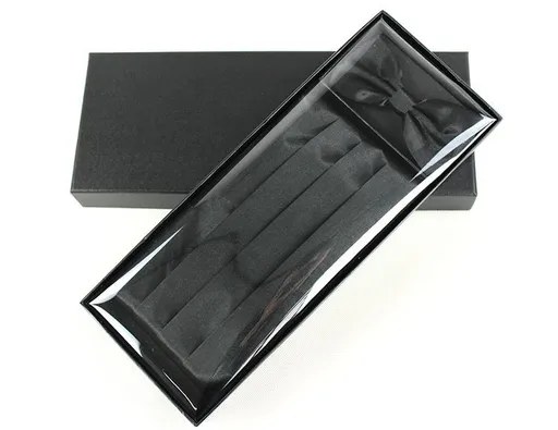 Mute Sauce Men Waistcoat Bow Tie Pocket Square Set Black three-piece set 80-100cm