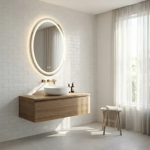 Interior Ave - 60 x 80cm Oval Frameless LED Bathroom Mirror