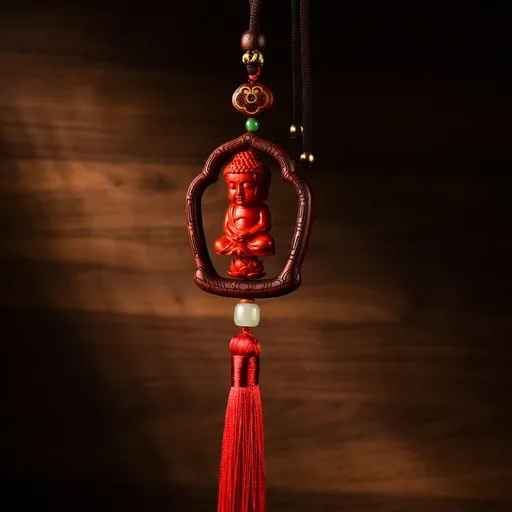 Xiangbaihui Cinnabar Buddha Guanyin Car Ornament GS144 Buddha (red tassel)
