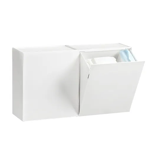 Wall Mounted Storage Box Flip Lid Design Space Saving Large Capacity Wall Mounted Storage Organizer Box for Cotton Swab