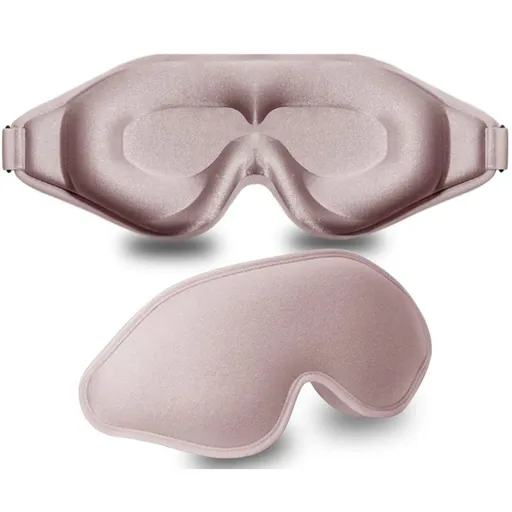 Sleep Mask, 3D Deep Contoured Eye Covers for Sleeping, 99% Block Out Light Eye Mask, with Adjustable Strap for Sleeping, (Pink)