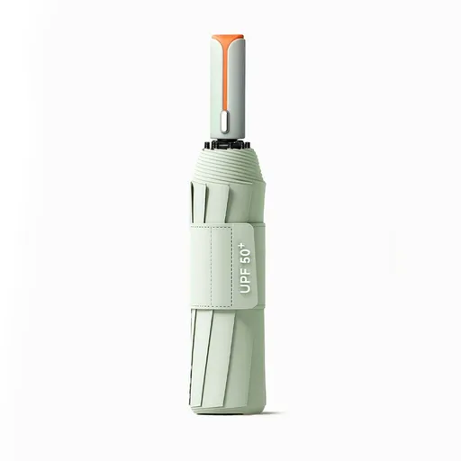 Automatic Folding Umbrella (Mint Green)- 105 cm Large Canopy, UPF 50+ Sun and Rain Umbrella with 10-Rib Frame, Auto Open Close Handle for Travel and Daily Commute