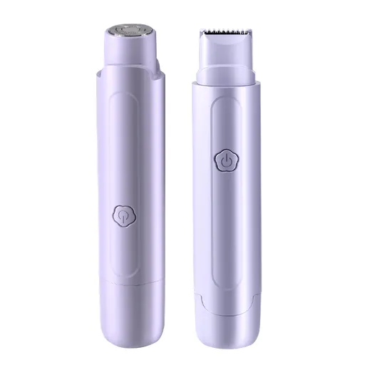 Purple Electric Hair Remover for Women Dual-Head Design Wireless Rechargeable Trimmer for Bikini and Full Body Painless Grooming for Local Professionals