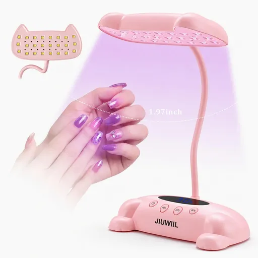 Portable Gel Nail Polish Curing Lamp for Home Salon Manicure and Pedicure Use (pink)