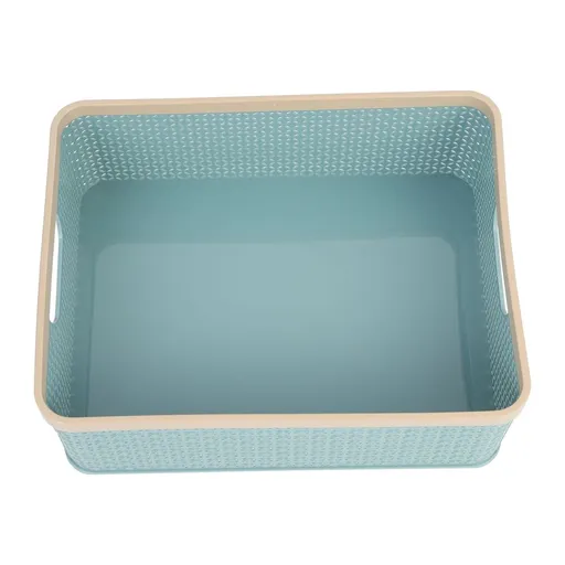Blue 26X7.9in Plastic Storage Baskets 1Pcs For Kitchen Bathroom Organization