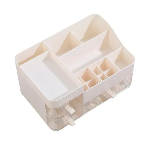 White Makeup Organizer with 3 Drawers -Plastic Skincare and Cosmetic Storage for Vanity Countertop,Perfume-Countertop Organization