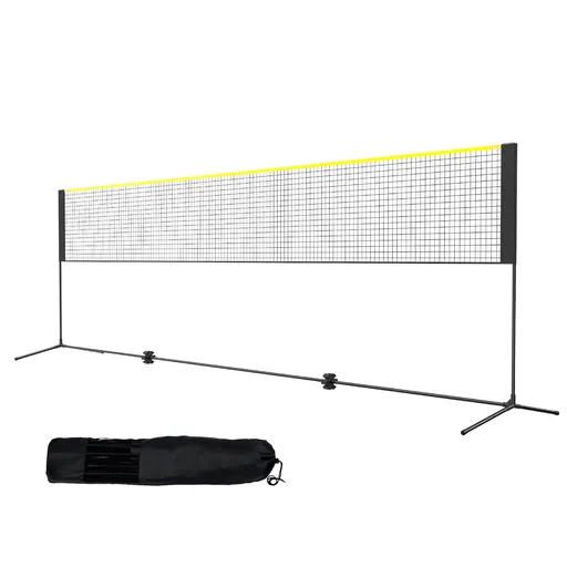 Badminton Net, Height Adjustable Volleyball Net, 17ft Wide Foldable Pickleball Net, Portable Easy Setup Tennis Net Set with Poles, Stand and Carry Bag, for Kids Backyard Game Indoor Outdoor Use
