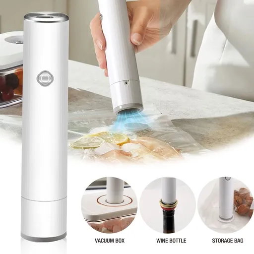 Handheld Vacuum Sealer, Portable Rechargeable Food Sealer, Charging Sealer, Compact Food Preservation Machine, Portable Handheld Vacuum Sealer for Food Storage Meal Prep Sous Vide, White