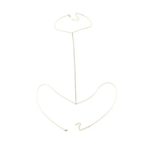 Body Chain Bra Crystal Bikini Body Jewelry Necklace Bikini Sexy Chains for Women and Girls (Gold) adjustable and easy to wear