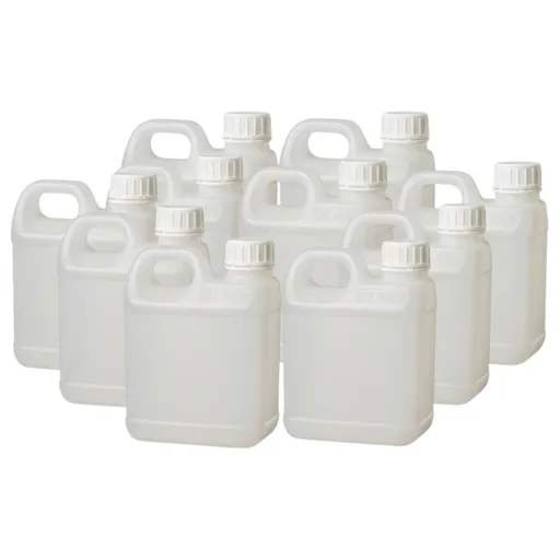Kitchee 10x 1L Natural HDPE Jerry Can Bottle Empty 38mm TE Cap