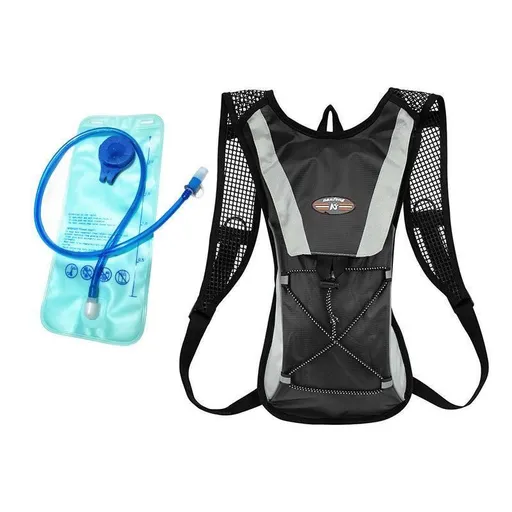 Hydration Pack Backpack Bag with 2L Water Bladder for Hiking Camping Cycling Running - Black