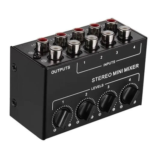 Signal Multi-Channel Mixer Four Channel Passive Splitter/Mixer for KTV Home Stage Stereo Music Sound Card