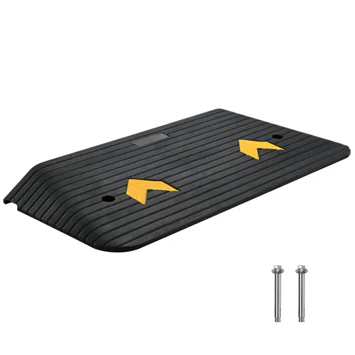 Upgraded Rubber Threshold Ramp, 7.6 cm Rise Door Ramp with 1 Channel, Natural Rubber Car Ramp with Non-Slip Textured Surface, 150 tons Load Capacity Curb Ramp for Wheelchair and Scooter