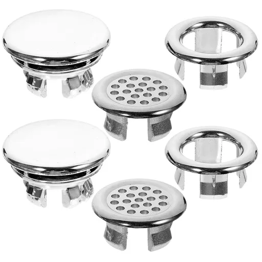 6Pcs Easy Installation Round Sink Overflow Plug for Bathroom Sink Parts 1.3in