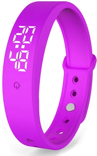 Vibrating Alarm Wristband Watch With 10 Silent Reminders LED Display Silicone Strap For Kids Adults Office School Purple, 240 mm